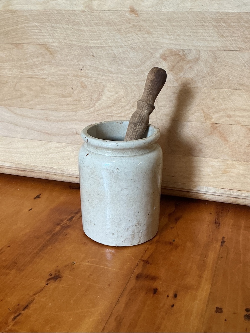 Antique Stoneware No Markings Small Crock